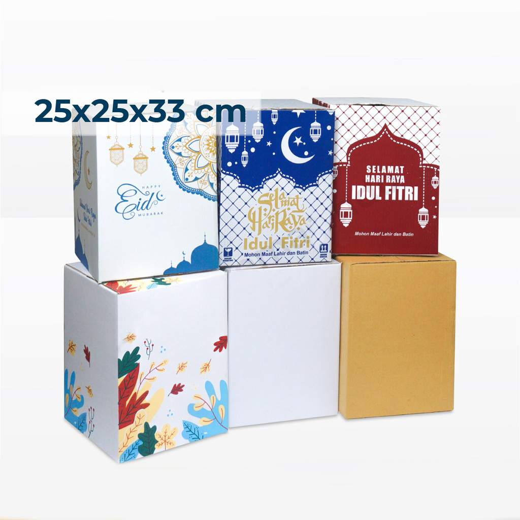 

Box Lebaran Uk 25 x 25 x 32 cm Dus Parsel Hampers Idul Fitri Kardus Kotak Packaging Sembako