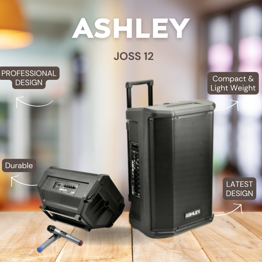 SPEAKER PORTABLE ASHLEY JOSS 12 / JOSS12 / JOSS-12 12 INCH 200 WATT GARANSI RESMI ASHLEY