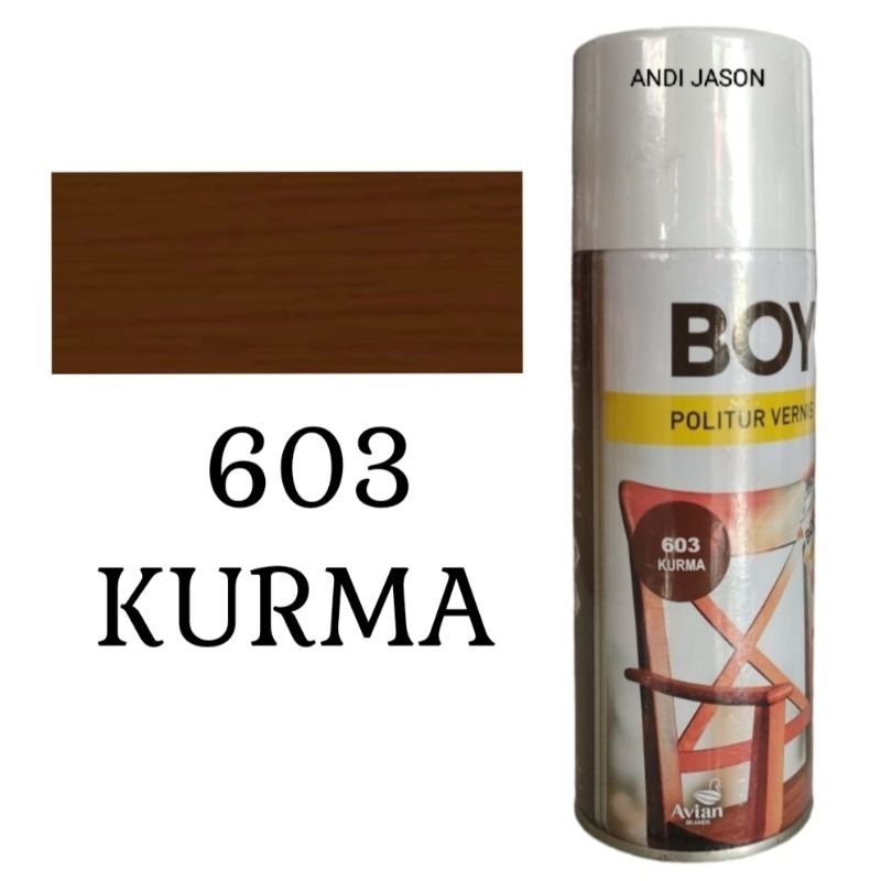 POLITUR SPRAY BOYO AVIAN 400CC POLITUR VERNIS BOYO NO 603 WARNA KURMA