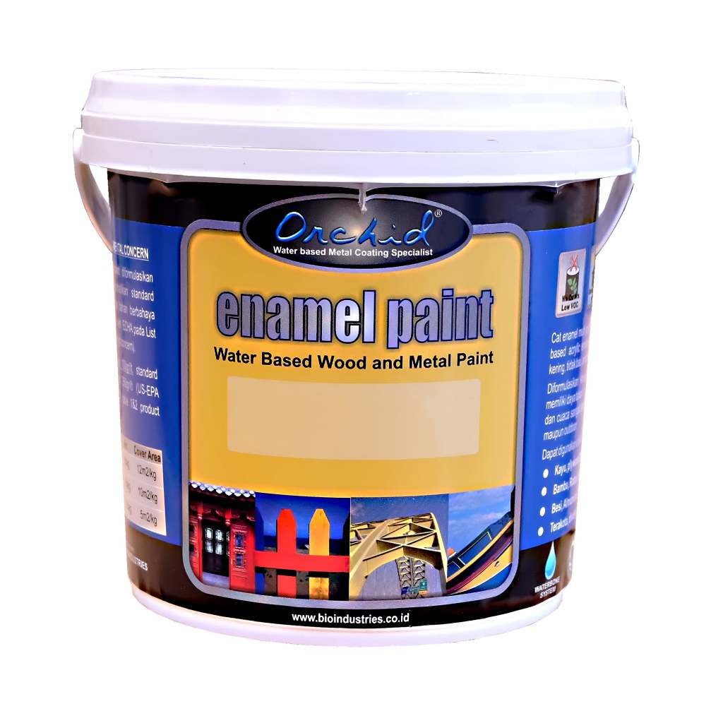 Cat Kayu Besi Waterbased - Orchid Enamel Paint White 800gram