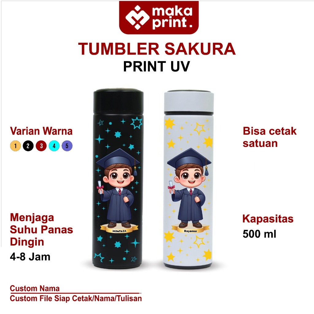 Tumblr Wisuda (Cowok) - Tumbler Custom - Tumbler Hadiah Wisuda - Kado Wisuda Tumbler Custom - Hamper