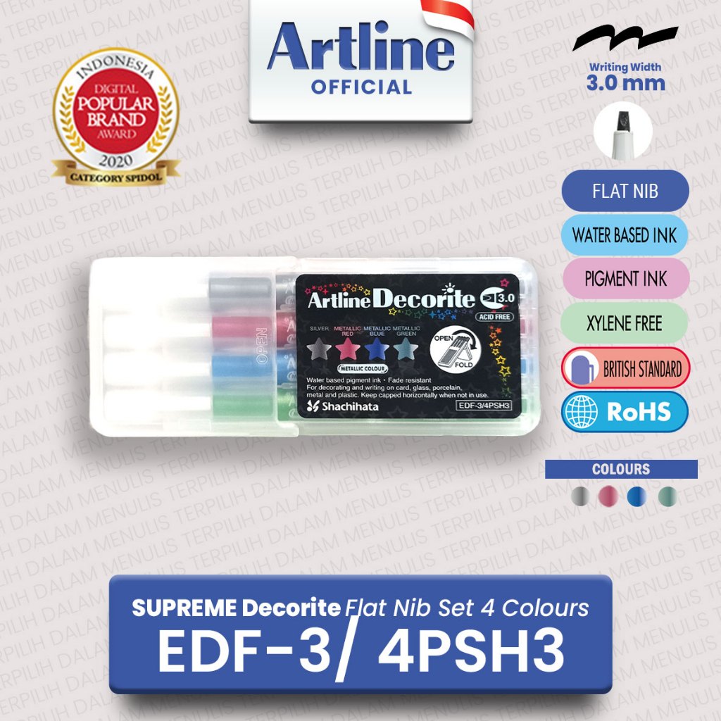 

ARTLINE Spidol Supreme Decorite Bullet Nib Marker EDF-1/PSH3