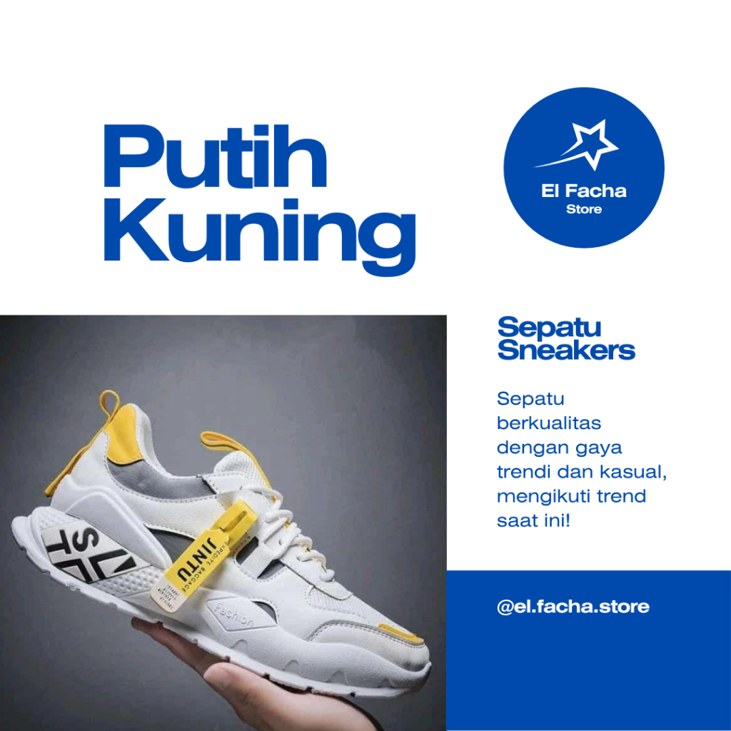Sepatu Spatu Cowok Pria Sneaker Putih Kasual Keren