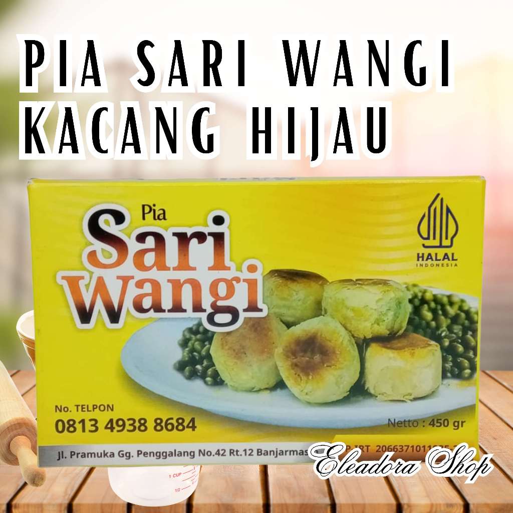 

Kue Pia Merk Sari Wangi Khas Banjarmasin - Varian Rasa Kacang Hijau