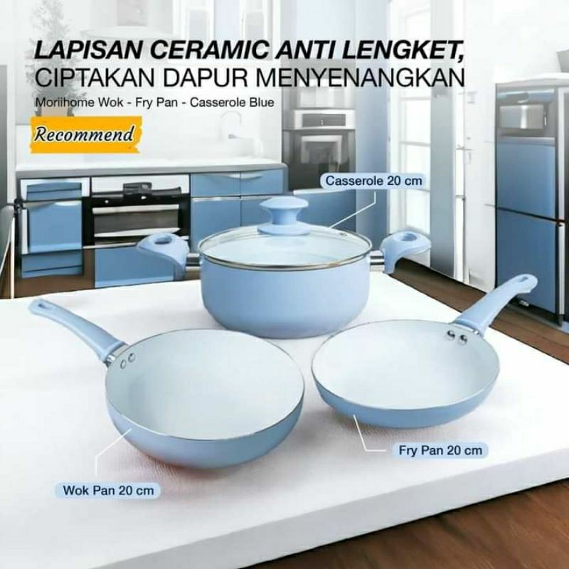 Moriihome ceramic Casserole frypan frywok cookware