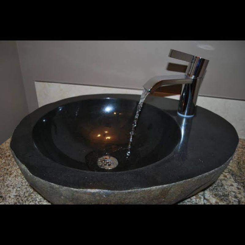 Washtafel batu alam lubang kran