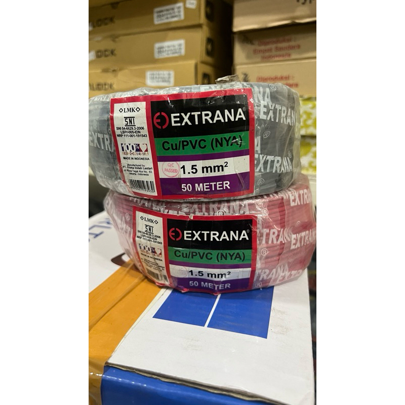 Kabel Tunggal Extrana 1.5mm / kabel engkel extrana 1.5mm / kabel NYA extrana 1.5mm / kabel kawat tem