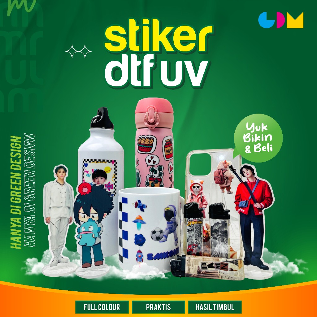 

Stiker DTF UV Cetak Print Decal Kering Cutting Stiker Souvenir Custom Full Color BISA TIMBUL Stiker DTF UV A3 Meteran Custom (Kayu, Mug, Helm, Botol, Akrilik)