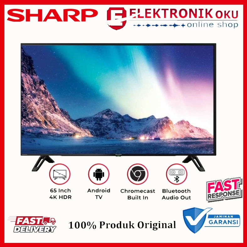 SHARP SMART TV 65Inch Smart TV Android UHD 4K Garansi Resmi