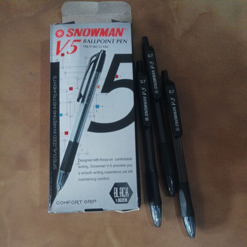 

pen v5 snowman 0,7mm, warna hitam