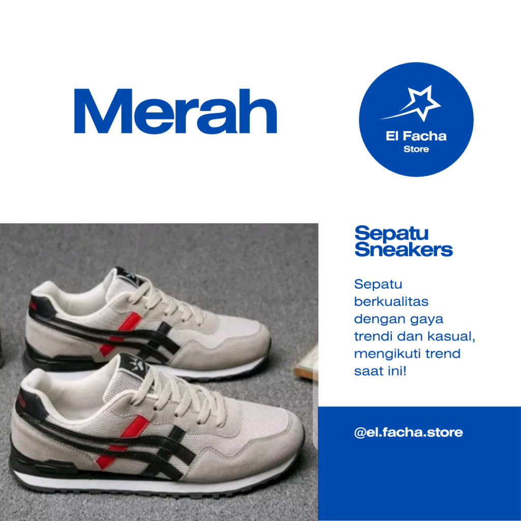 Sepatu Spatu Cowok Pria Sneaker Putih Kasual Keren