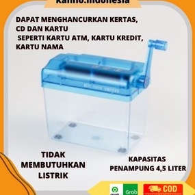 KODE Q2A Alat Penghancur Kertas Manual Dengan Tangan Shredder Shreder Menghancurkan CD Kartu Nama Ka