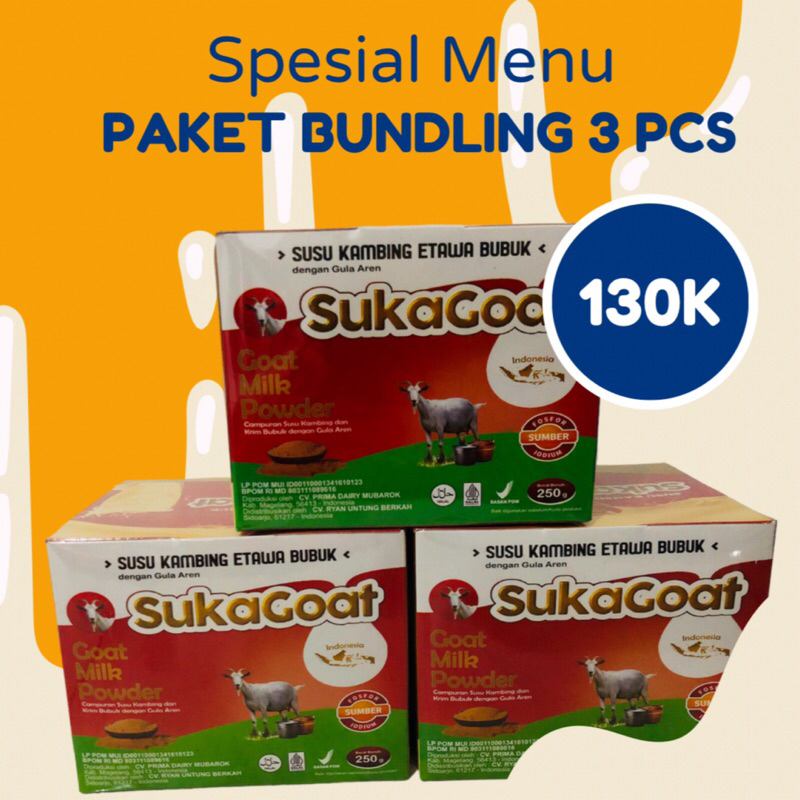 

3 BOX Susu Kambing Etawa bubuk gula aren SUKAGOAT