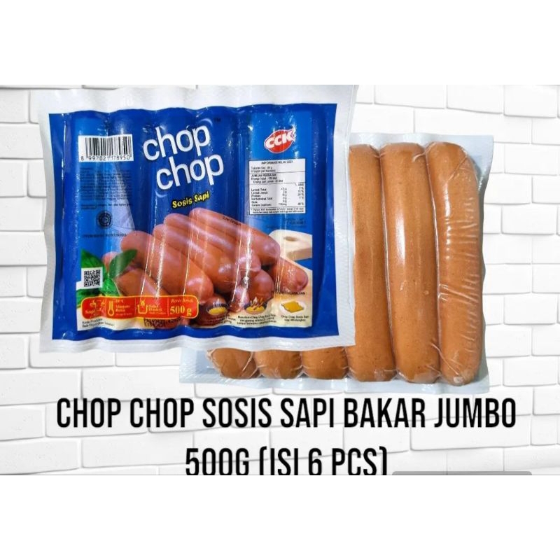 

chop chop sosis sapi bakar jumbo 500gr isi 6pcs