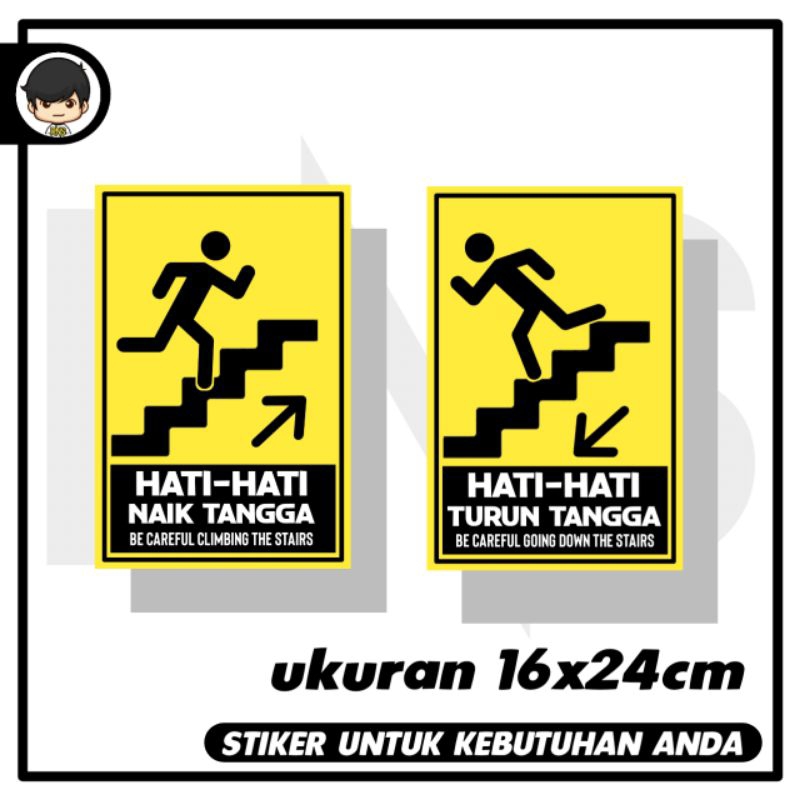 

stiker naik turun tangga 16x24cm sticker rambu