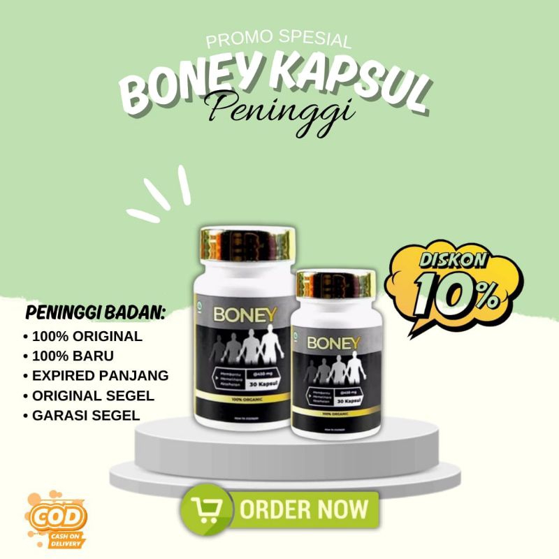 BONEY KAPSUL PENINGGI HERBAL/ NAIK 5-15CM / SUPLEMEN PENINGGI BADAN / BONEY KAPSUL ORIGINAL / PENAMB