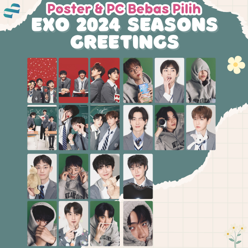 Poster EXO 2024 Seasons Greetings | Poster Kpop A4 A5 A6 Murah Murah