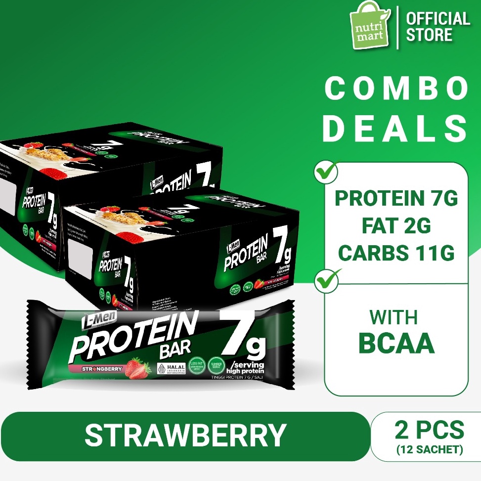 

Langsung pesan Twin Pack LMen Protein Bar Strongberry 12 Sachet Camilan Rendah Lemak Tinggi Protein Rasa Strawberry