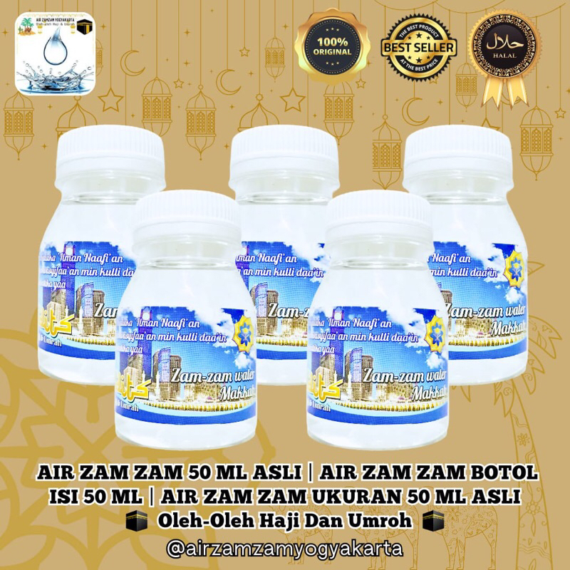 

Air zam zam 50ml Asli | Air zam zam kemasan botol kecil isi 50ml Asli | Oleh-oleh Haji dan Umroh