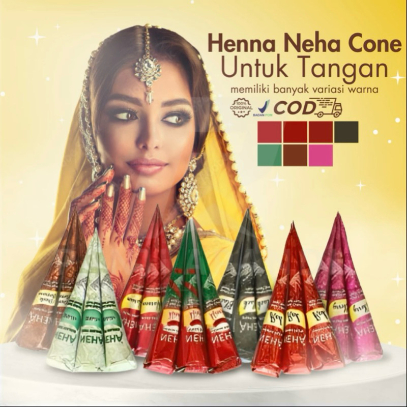 HENNA NEHA ORIGINAL Henna Tangan Dan Kaki Instan Pengantin Pacar Tangan Halal Sah Buat Sholat Tahan 