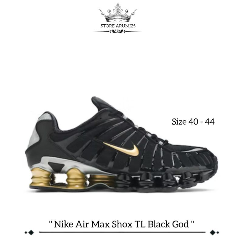 Sepatu Nike Air Max Shox TL Black Gold
