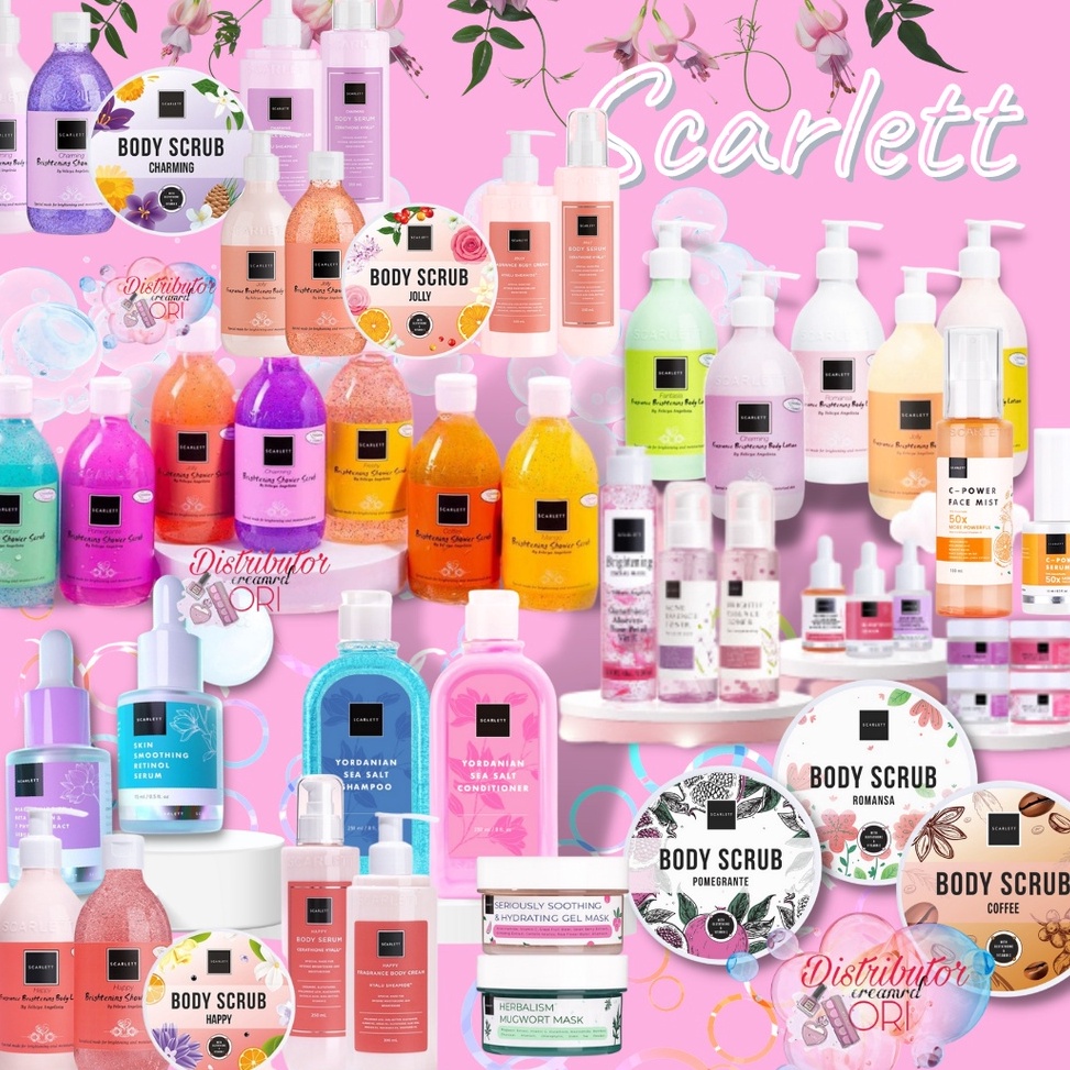 Langsung pesan SCARLETT WHITENING  SCARLET ORIGINAL BODY LOTION  BODY WASH  SCRUB  LULUR  DAY CREAM 