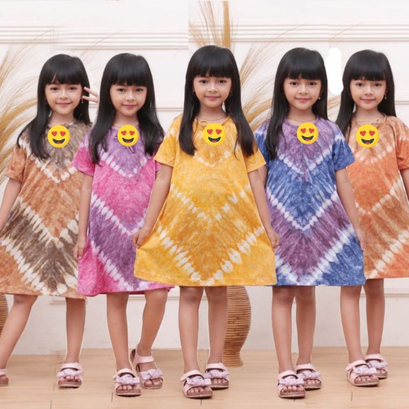 Daster anak motif abstrak lengan pendek/Baju Daster anak murah/Daster harian anak/ Daster Bali