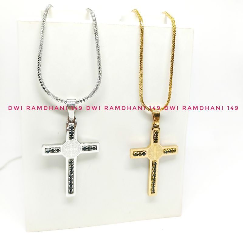 Kalung Salib Katolik Benediktus Titanium I Salib Keren