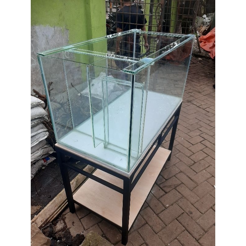 Aquarium 100x50x50 Filter Samping & Rak Besi Hollonya
