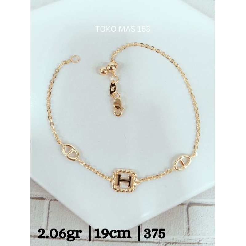 WAJIB TANYA STOK Realpict Gelang Rantai serut H Emas Asli Kadar 375