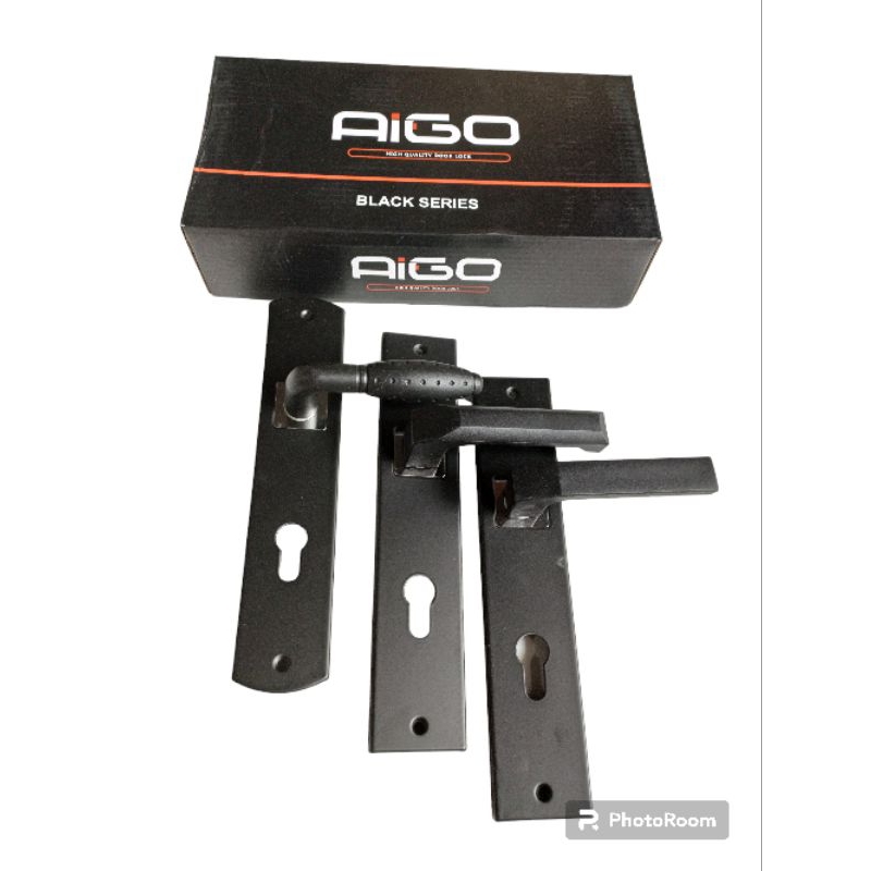 kunci pintu besar hitam full set handle pintu besar 25cm komplit kunci pintu premium
