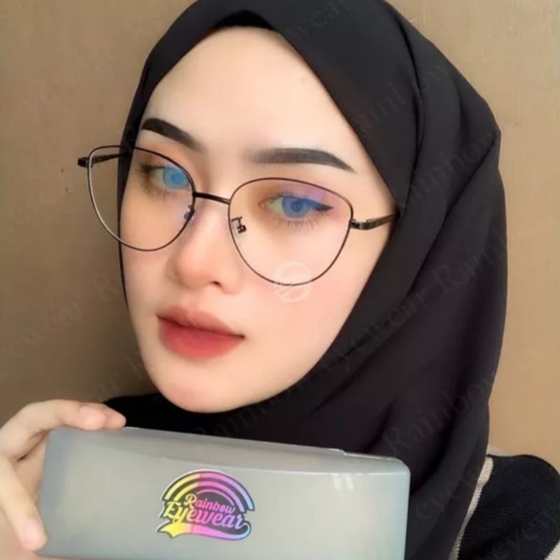 kacamata cat eye titanium lensa photocromic//antiradiasi