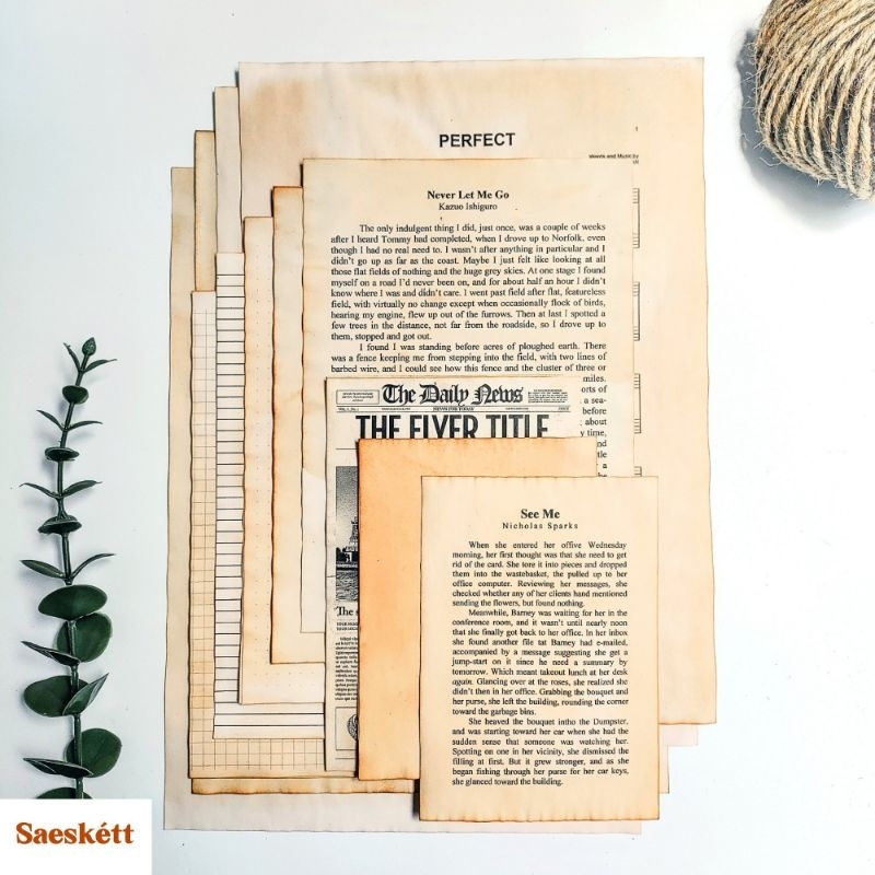 

Kertas Vintage Coffee Tea Dyed Old Paper for Journal Scrapbook Handmade Aesthetic