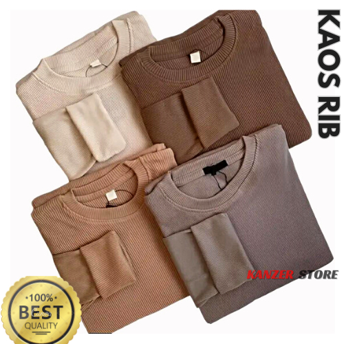 kaos rib premium / kaos rib premium lengan panjang / kaos rib