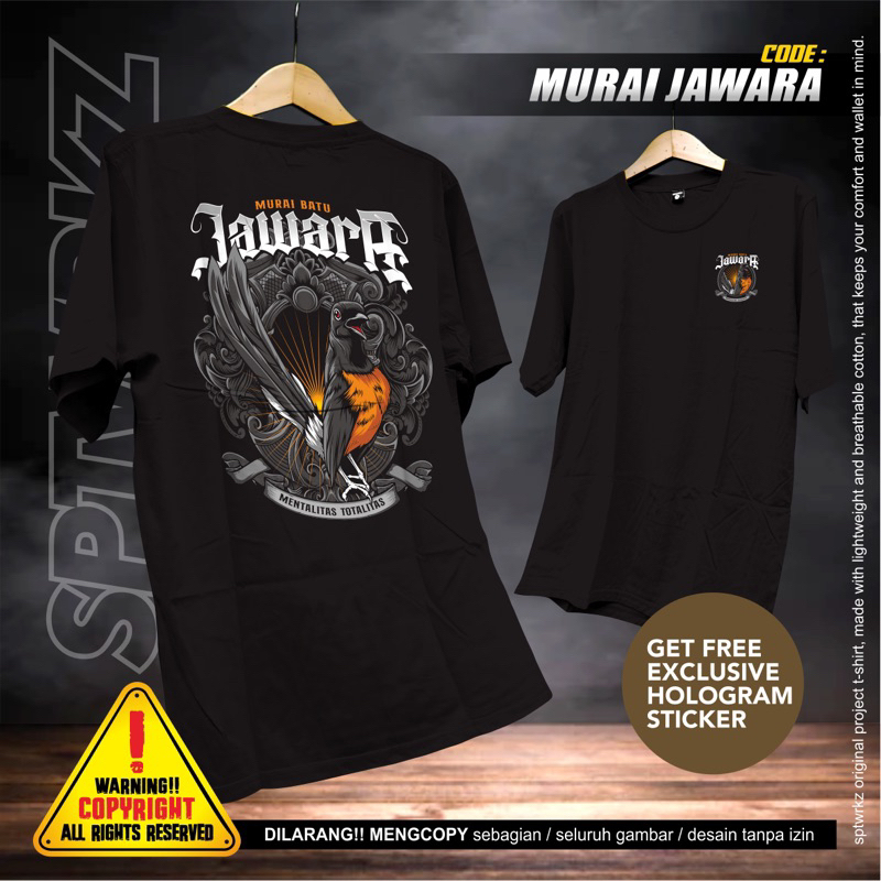 KAOS MURAI JAWARA /  MURAI JAWARA / TSHIRT MURAI JAWARA / TSHIR BURUNG MURAI JAWARA / JAWARA / MURAI
