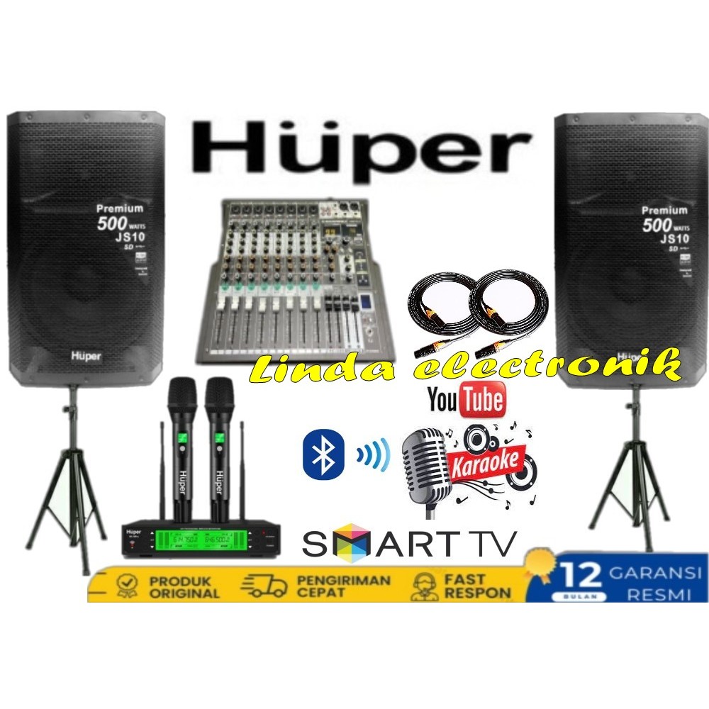 paket sound system huper js10 15 inch mixer 8 channel original