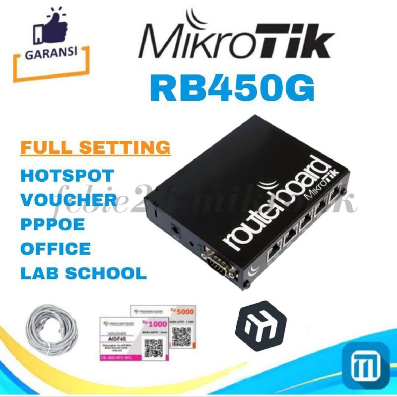 Routerboard Mikrotik RB450G Full Setting Voucher RT/RW Net