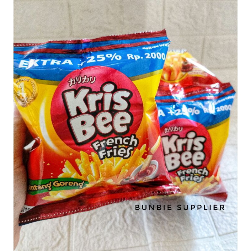 

Kris Bee French Fries 16gr + 4gr ISI 5pcs (Renceng) | Chiki Kris Bee Kentang Goreng / Snack Ultah Cemilan