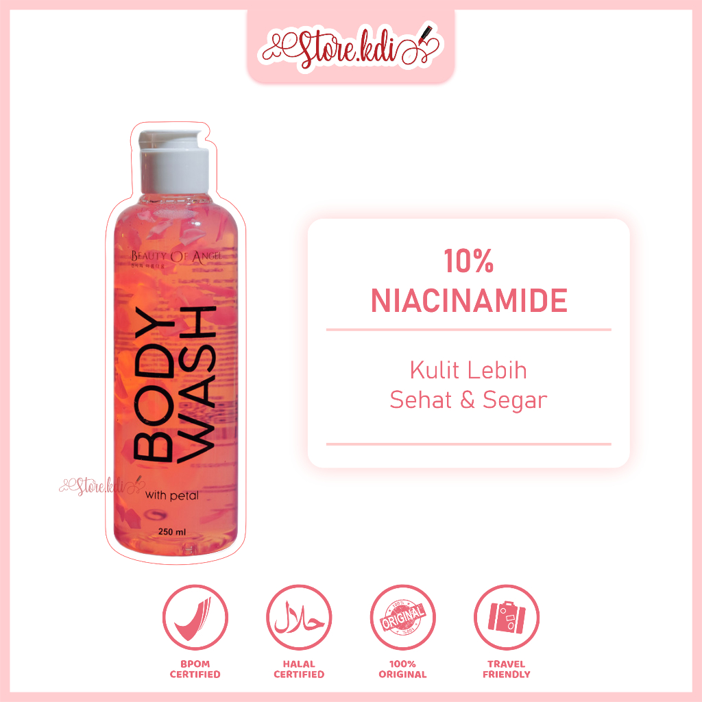 BEAUTY OF ANGEL Sabun Cair 250 Ml BOA With Collagen DNA Salmon 10% Niacinamade Whitening & Hydrating
