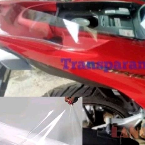 Stiker skotlet transparan putih/sticker tembus/skotlet motor/stiker motor putih transparant bening