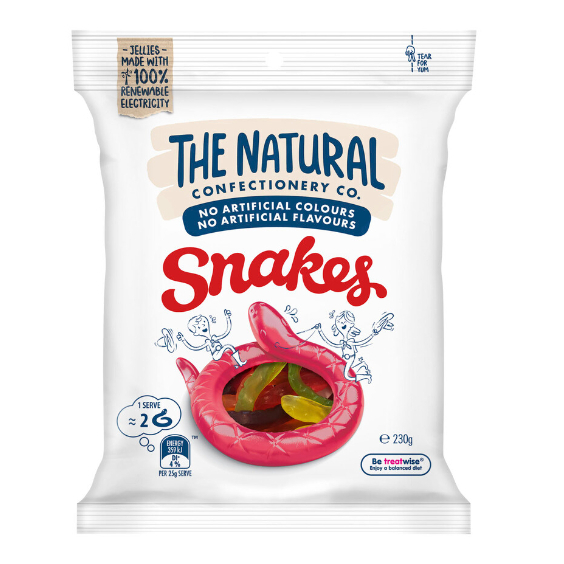 

The Natural Confectionery Co. Snakes Lollies | 230g Australia
