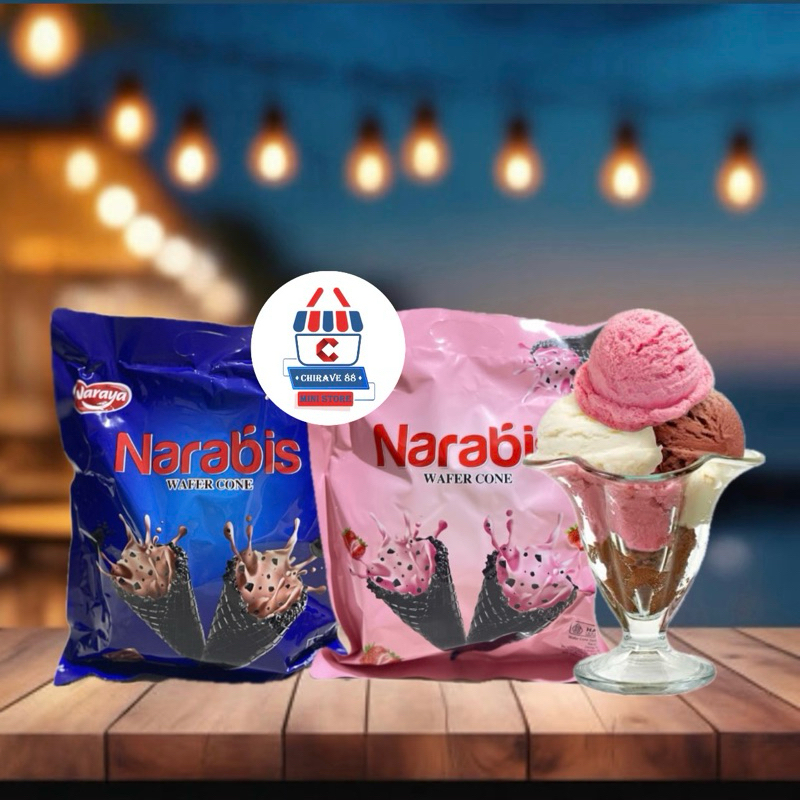 

Naraya Narabis Wafer Cone dengan Krim Chocolate Flavor - Strawberry Flavor 220g