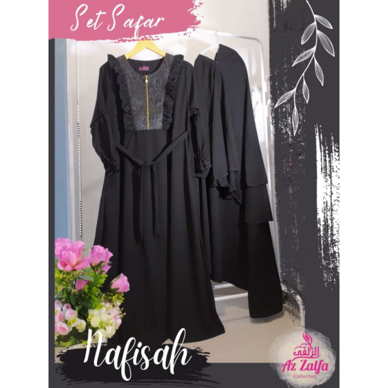 Set Safar Banat (READY dan PO) Model Terbaru size 9-14th // Set Gamis Anak Jilbab Cadar Syari // Set