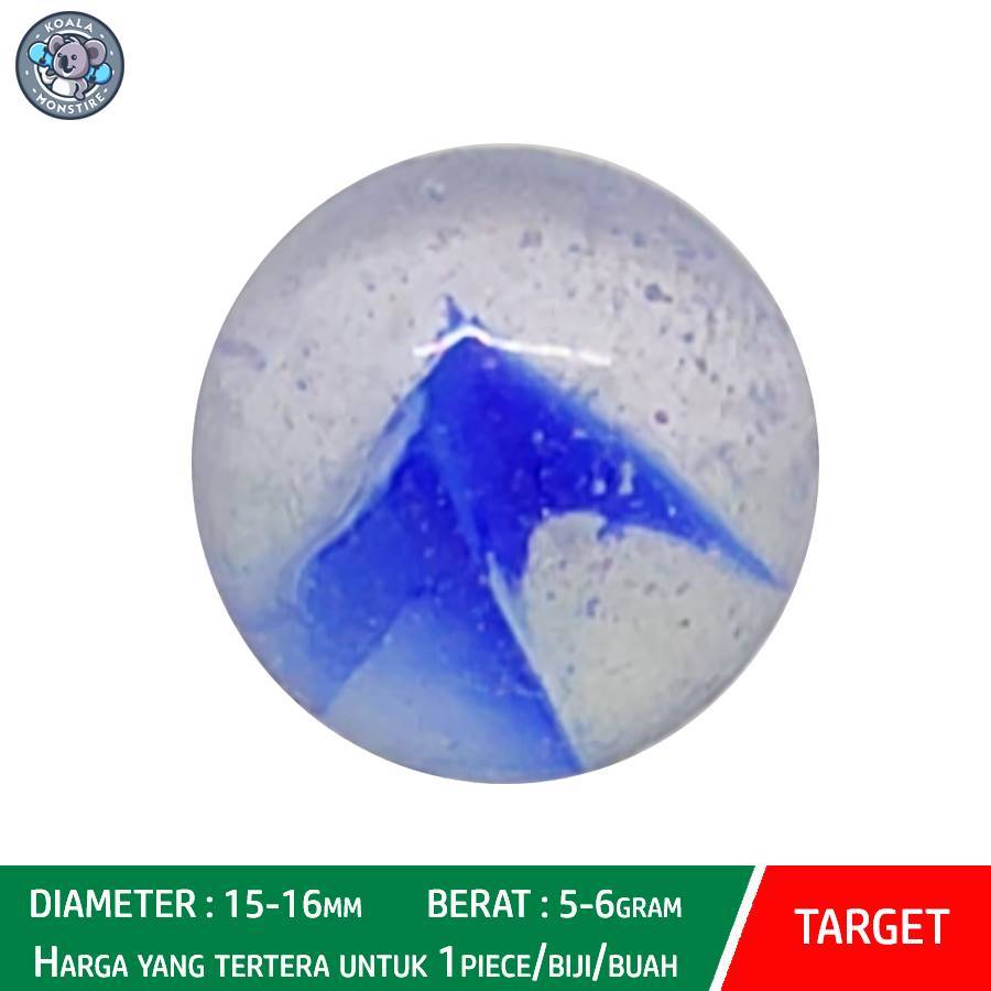 Kelereng Gundu Blue Single Cat Eyes Marble Balap Belimbing