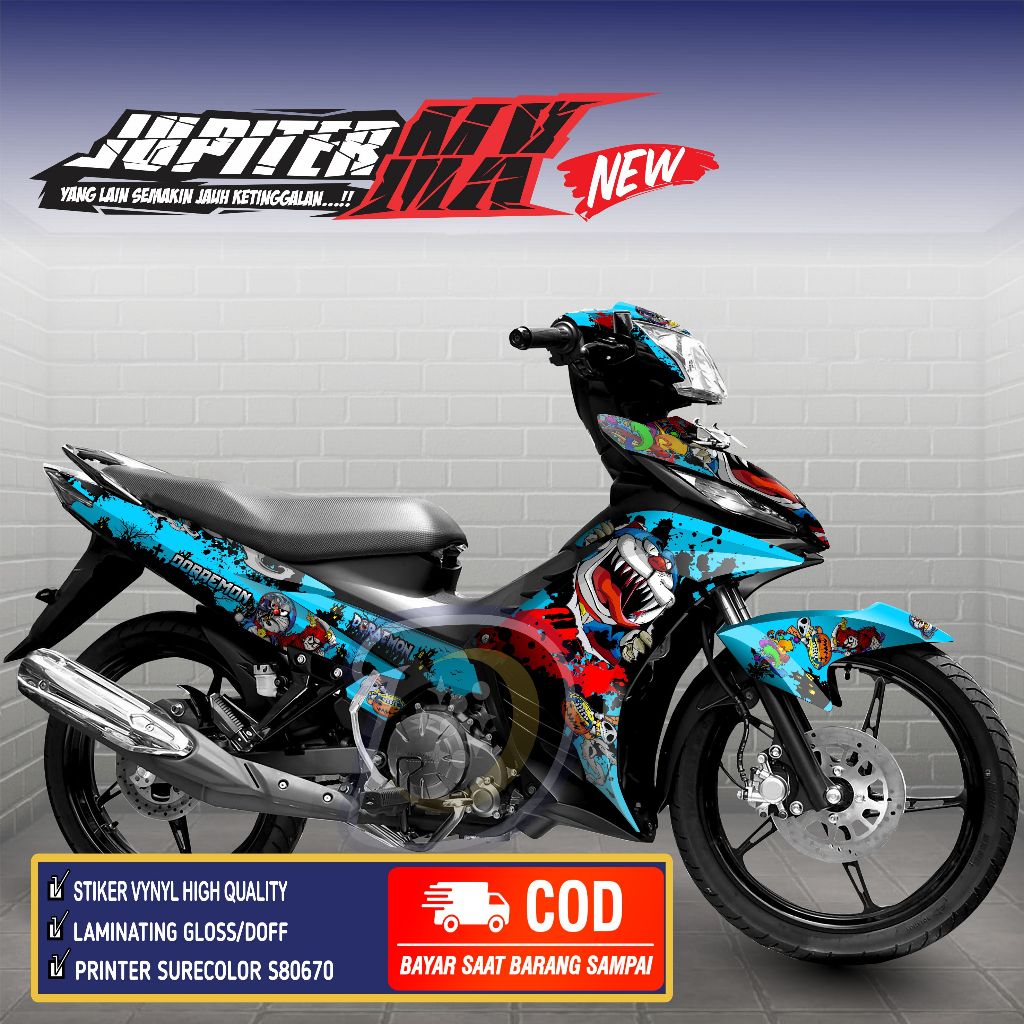COD / Bayar ditempat Decal Mx 135 New Striping Jupiter Mx 135 Stiker Motor Mx New 135 Doraemon Zombi