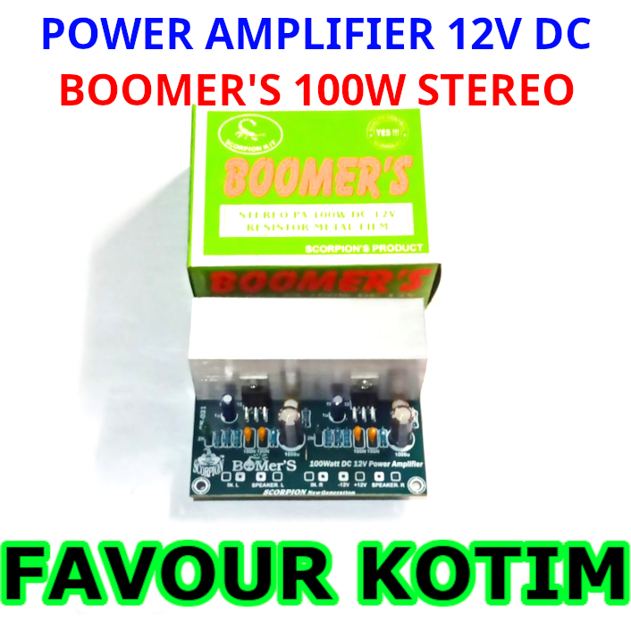 KIT STEREO POWER AMPLIFIER 100W DC 12V BOOMERS FVKOTIM