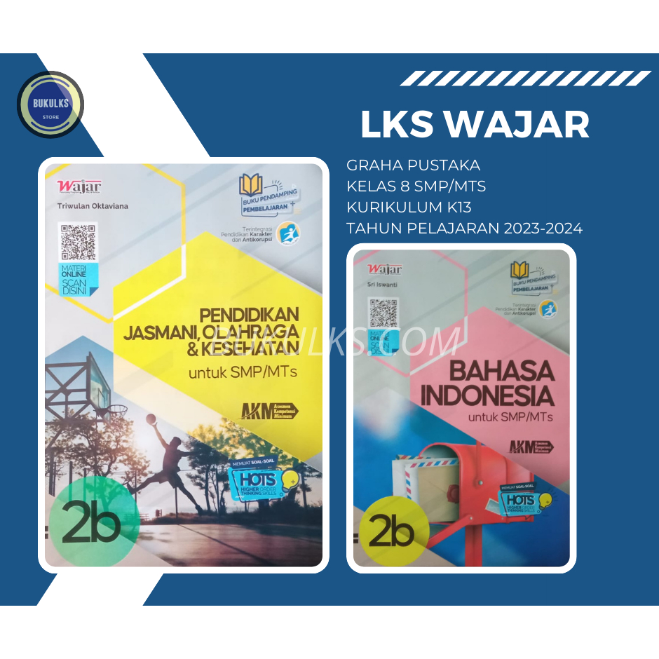 Buku LKS Wajar SMP/MTS Kelas 8 K13 - Semester Genap 2023/2024, PKN, BAHASA INDONESIA, MATEMATIKA, IP