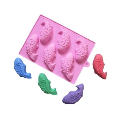 Cetakan Silikon Coklat Puding Agar Agar Jelly Ikan Mas Koi Kecil 6 pcs