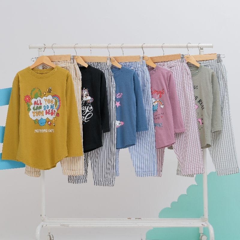 Setelan Anak Perempuan Tanggung Setcel Kaos Terbaru Kekinian Usia 5 - 14 Tahun