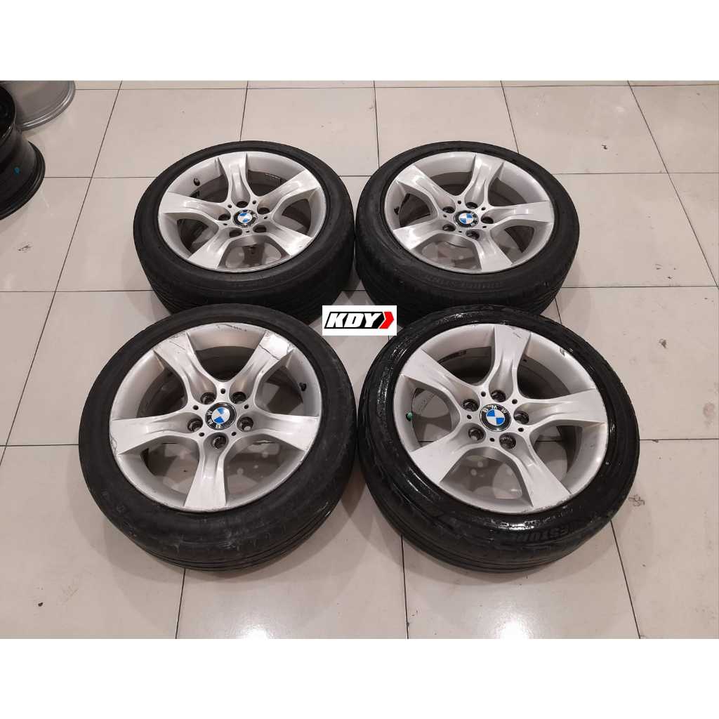 Pelek Murah Ori Copotan Mobil BMW Ring 17 Hole 5X120 SILVER ,Velg Saja Tanpa Ban, Free ongkir Ke Sel